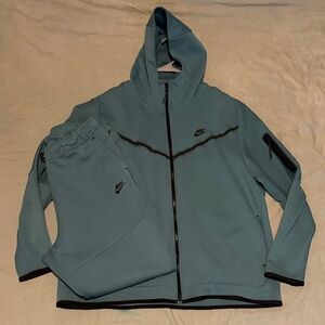 Mens Nike Tech Fleece Mineral Blue Tracksuit
